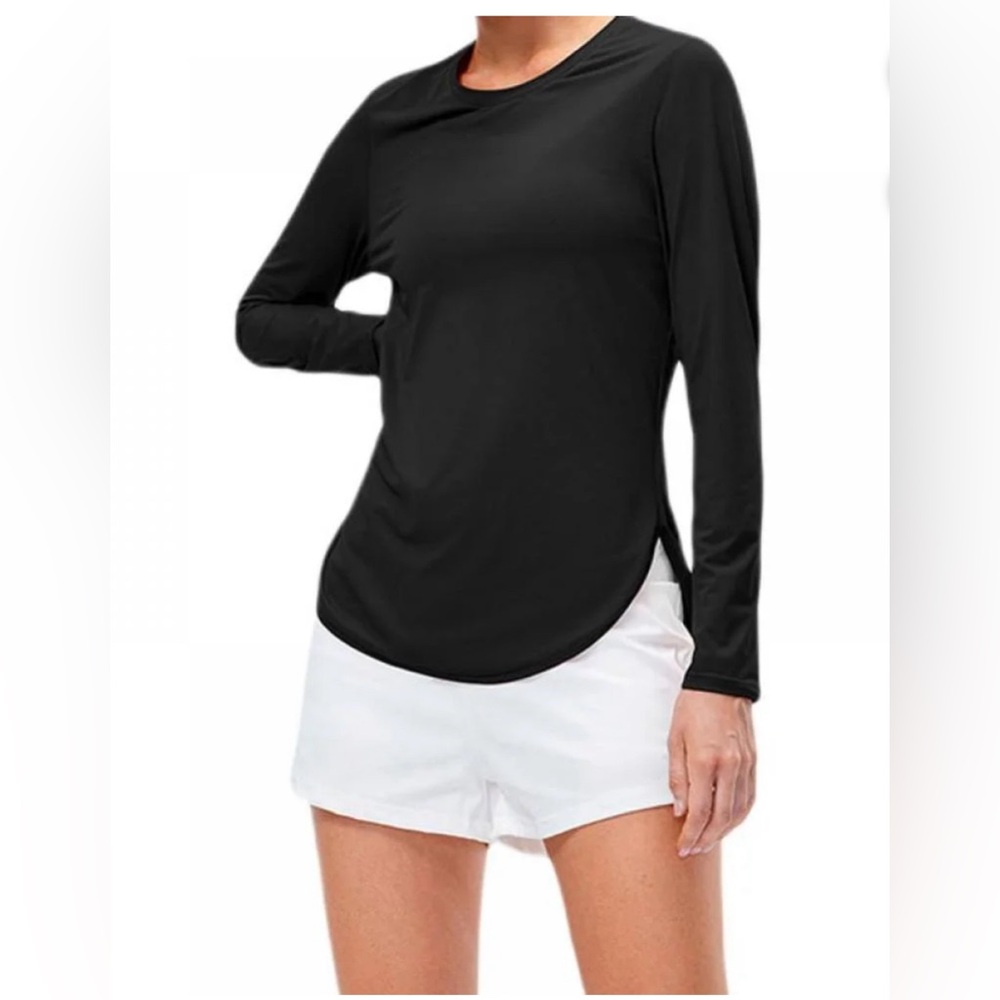 NWT Women's Black Long Sleeve Quick Dry Workout Top Large